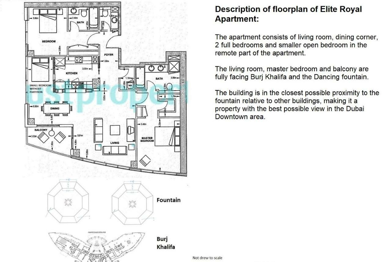 Elite Royal Apartment - Full Burj Khalifa & Fountain View - Opal - 2 Bedrooms Plus 1 Open Bedroom Without Partition Dubai Eksteriør bilde